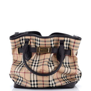 Burberry Medium Golderton Tote Haymarket Coated Canvas